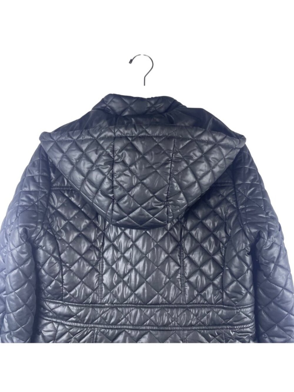 Kate Spade Black Quilted Puffer Jacket Coat Womens Medium Zip Front With Pockets - Picture 9 of 11
